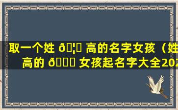 取一个姓 🦈 高的名字女孩（姓高的 🍀 女孩起名字大全2021年）